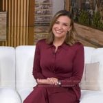 Mary’s wine red wrap shirtdress on Good Morning America