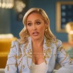 Mary’s blue embellished confessional blazer on Selling Sunset