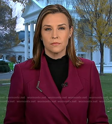 Mary's purple wrap coat on Good Morning America