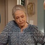 Madeline’s blue floral top on Matlock