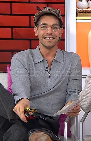 Matt Rogers’ grey half-zip polo sweater on Today