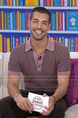 Matt Rogers’ pink geometric print polo on Today