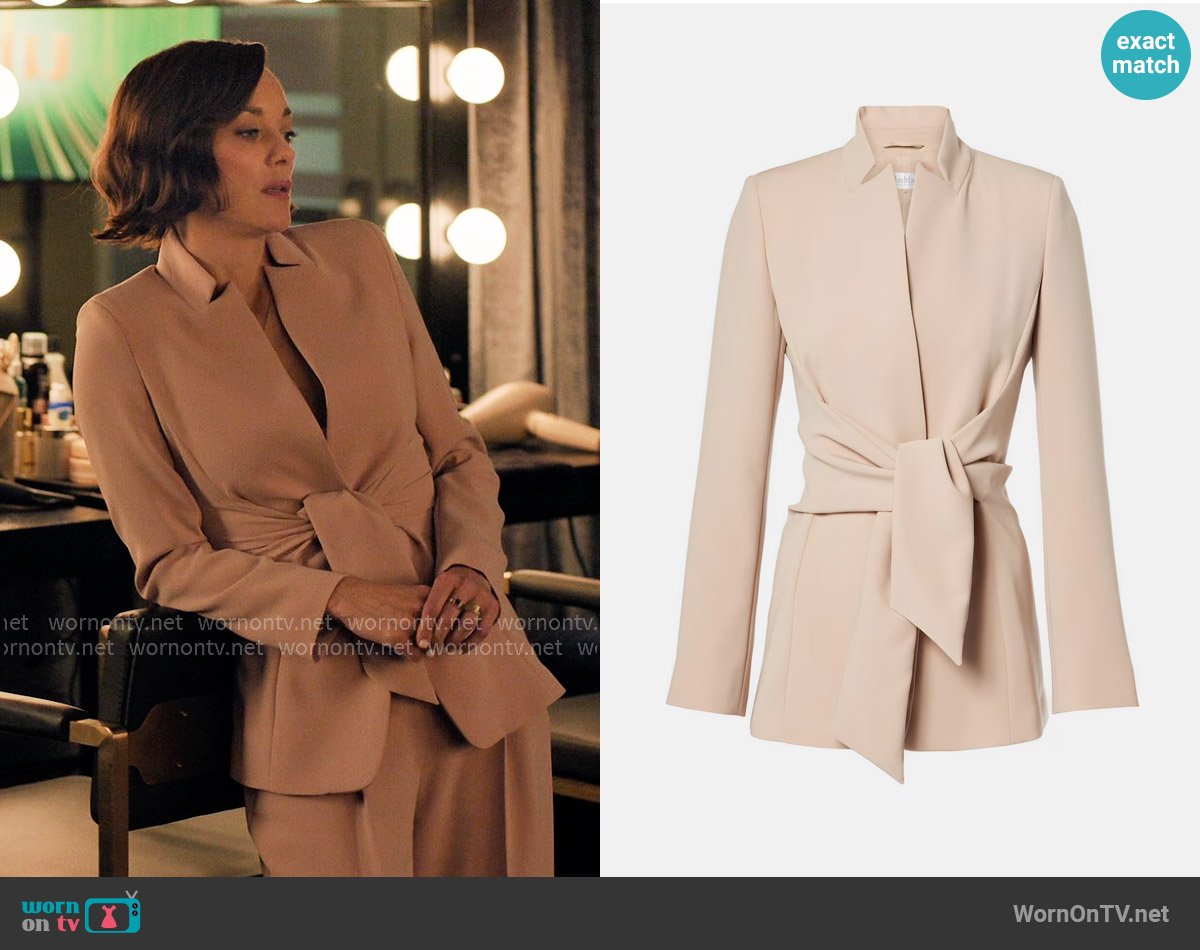 Max Mara Seggio Belted Long-Sleeved Jacket worn by Celine Dumont (Marion Cotillard) on The Morning Show