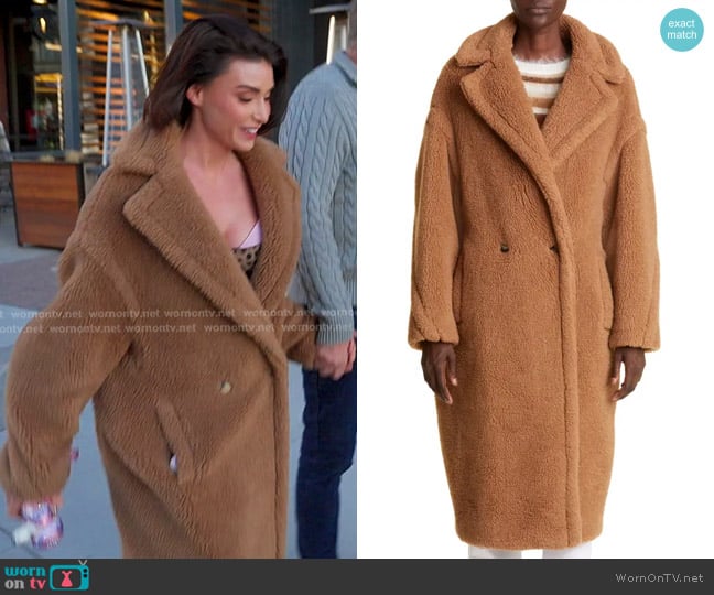 Max Mara Teddy Bear Icon Coat in Camel worn by Bronwyn Newport on The Real Housewives of Salt Lake City