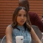 Mady's sleeveless denim top on 9-1-1
