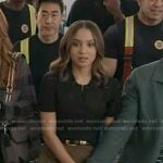 May’s black ribbed polo top and pants on 9-1-1