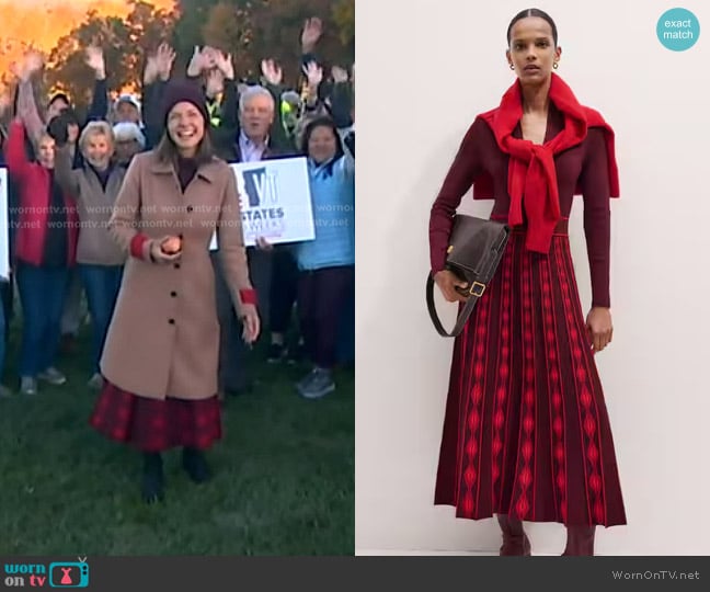 Me + Em Half Zip Maxi Dress worn by Maggie Rulli on Good Morning America