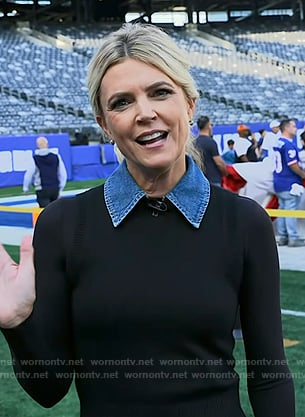 Melissa Stark’s black denim-collar vest on Today