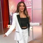 Melissa Gorga’s white contrast blazer and pants on Sherri