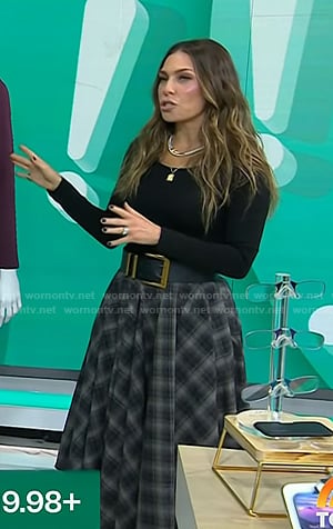 Melissa's black top and grey plaid skirt on Today