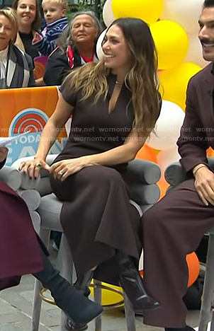Melissa’s brown v-neck dress on Today