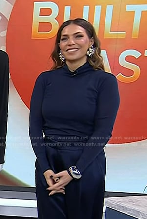 Melissa's navy turtleneck top on Today