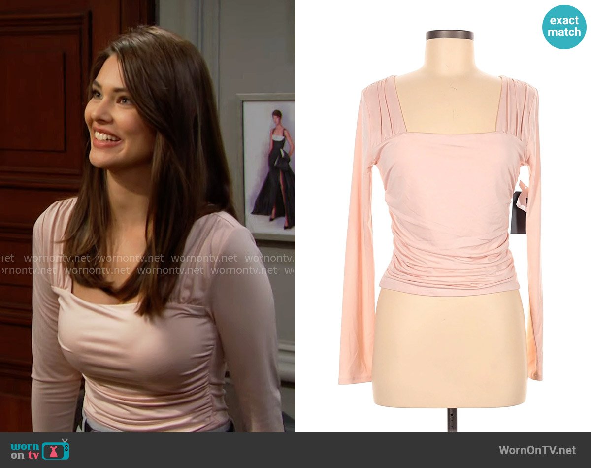 Melrose & Market Ruched Top worn by Electra Forrester (Laneya Grace) on The Bold and the Beautiful