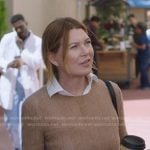 Meredith’s beige cable knit sweater on Greys Anatomy