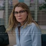 Meredith’s blue button down shirt and glasses on Greys Anatomy