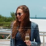 Meredith’s denim jacket and mini wrap skirt on The Real Housewives of Salt Lake City