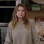 Meredith’s beige crew neck sweater on Greys Anatomy
