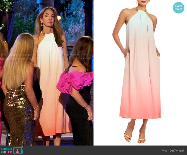 Mestiza New York Bijou Halter Dress in Coastal Ombre worn by Alexandra Tovar on The Golden Bachelor