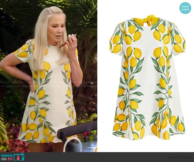 Mestiza New York Cecily Reversible Stretch Crepe Minidress worn by Shannon Beador on The Real Housewives of Orange County