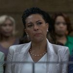 Rosie’s metallic blazer on Reasonable Doubt