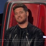 Michael’s black zip leather biker jacket on The Voice