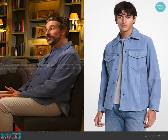 Michael Kors Suede Shirt Jacket worn by Joe Fryer on Today