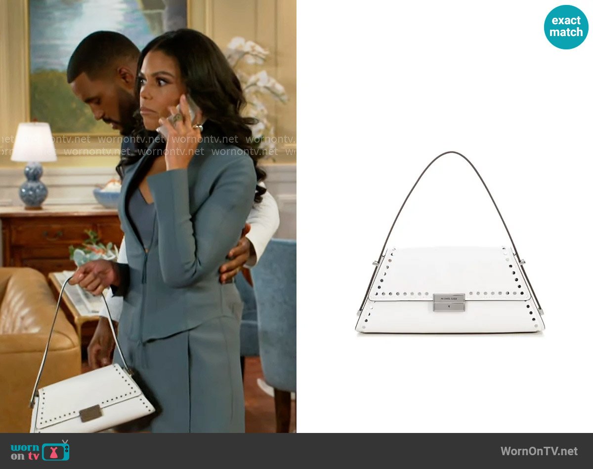 MICHAEL Michael Kors Ludlow Medium Studded Leather Shoulder Bag worn by Dani Dupree (Karla Mosley) on Beyond the Gates