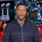 Michael's navy knit zip jacket on Good Morning America