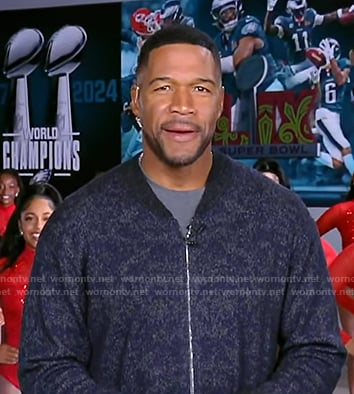 Michael’s navy knit zip jacket on Good Morning America