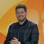 Michael Bublé’s black leahter zip jacket on Today