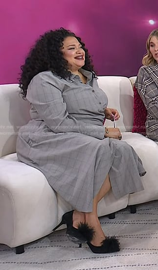 Michelle Buteau's grey plaid shirt on Today