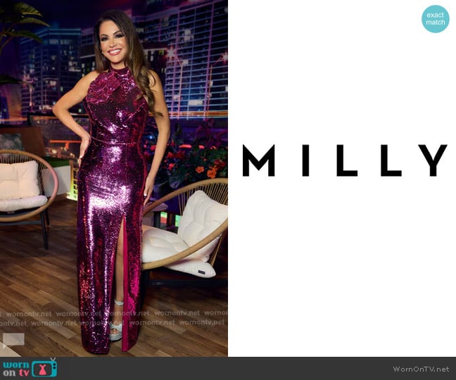 Milly custom designed worn by Adriana de Moura (Adriana de Moura) on The Real Housewives of Miami