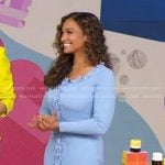 Milly Almodovar’s blue ruffle knit dress on Good Morning America