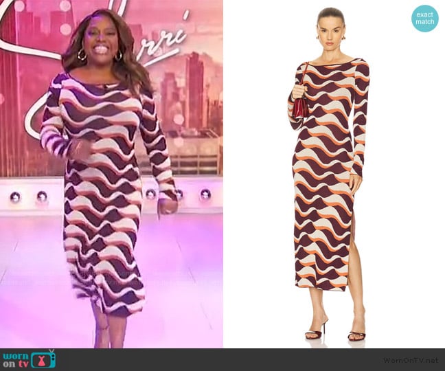 Sherri’s geometric printed dress on Sherri