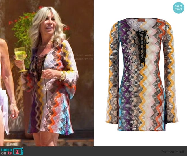 Missoni Long Sleeve Zigzag Embroidery Dress worn by Amy on The Golden Bachelor
