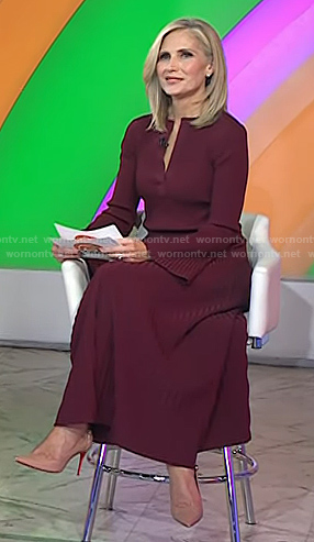 Misty Belles’s burgundy ribbed knit dress on Today