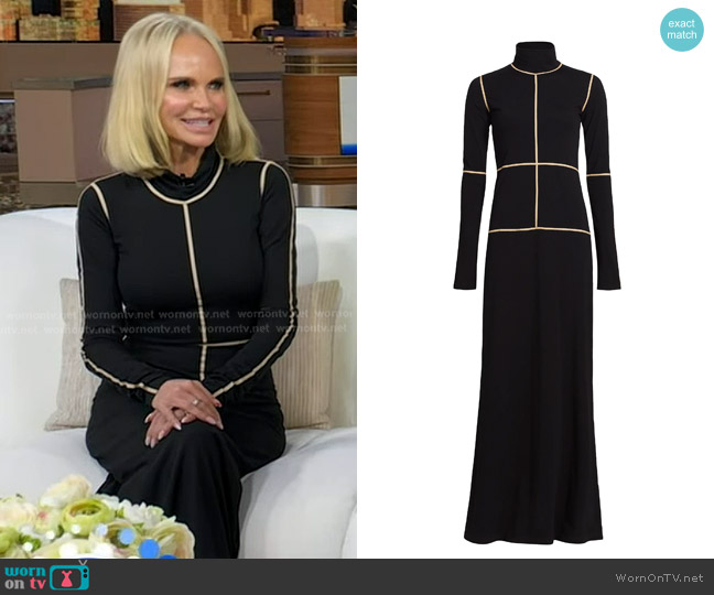 MM6 Maison Margiela Contrast Piped Cotton Jersey Maxi Dress worn by Kristin Chenoweth on Good Morning America