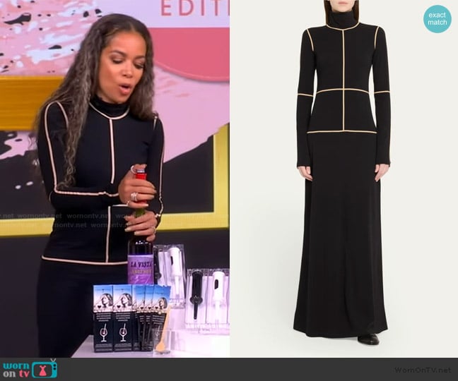 MM6 Maison Margiela Contrast Seam Turtleneck Maxi Dress worn by Sunny Hostin on The View