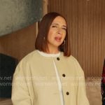 Molly’s beige leather jacket on Loot