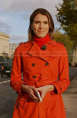 Molly Hunter's orange trench coat on Today