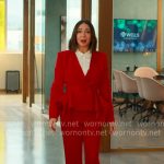 Molly’s red peplum blazer on Loot