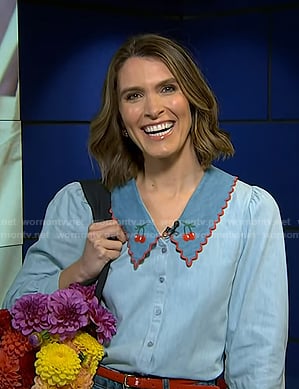 Molly’s blue embroidered collar blouse on Today