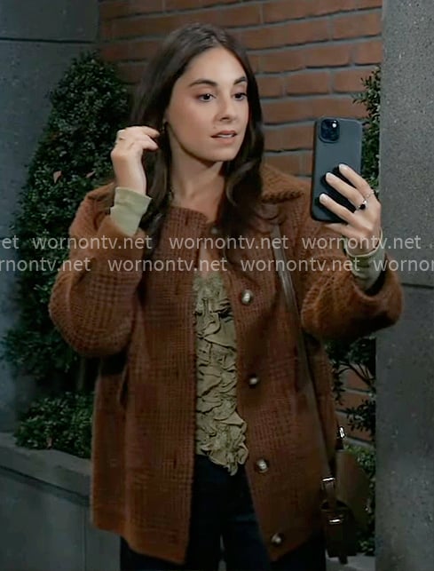 Molly's brown plaid jacket on General Hospital
