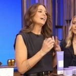 Monica’s sheer stripe skirt on Live with Kelly and Mark