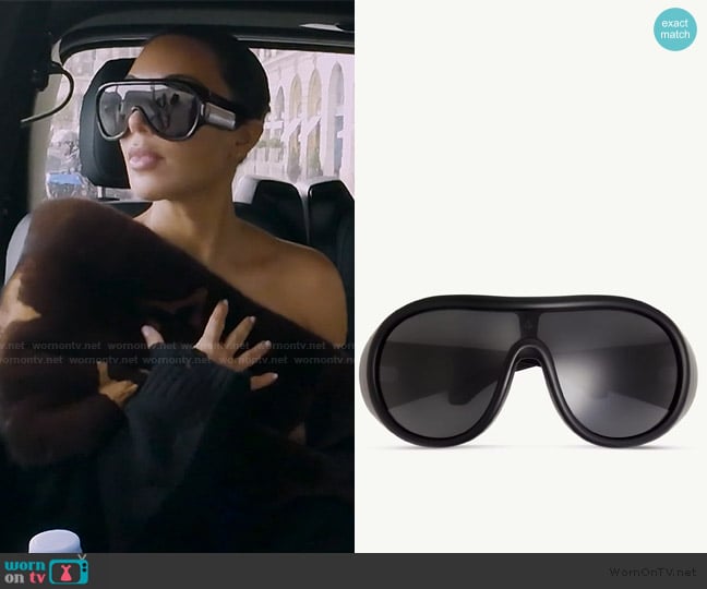 Moncler Cloche Sunglasses worn by Kim Kardashian (Kim Kardashian) on The Kardashians
