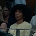 Monica’s yellow tweed jacket on Reasonable Doubt