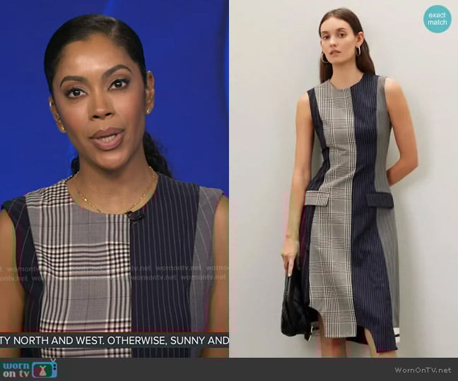 Monse Sleeveless Patchwork Dress worn by Shirleen Allicot on Good Morning America