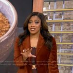 Morgan's brown velvet blazer on Good Morning America