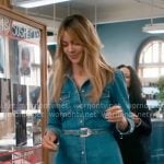 Morgan’s denim shirtdress and fruit earrings on High Potential