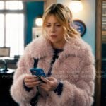 Morgan’s pink fur jacket on High Potential